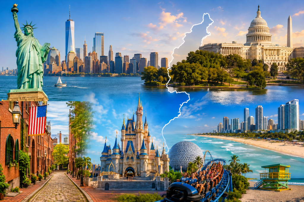 East coast of USA with orlando